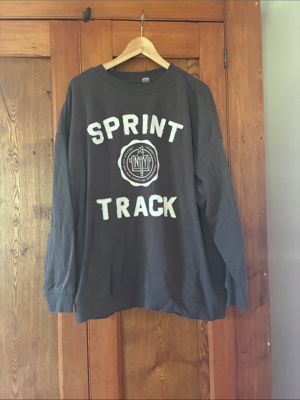 10/25$ 🧁Charcoal 'SPRINT TRACK' Crewneck Sweatshirt
